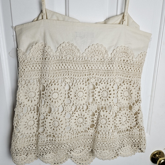 INC INTERNATIONAL CONCEPTS Women Cream Crochet Lace Romactic Top Size 14 - Picture 2 of 13